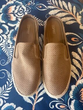Esprit Tan Perforated Slip-On Loafers